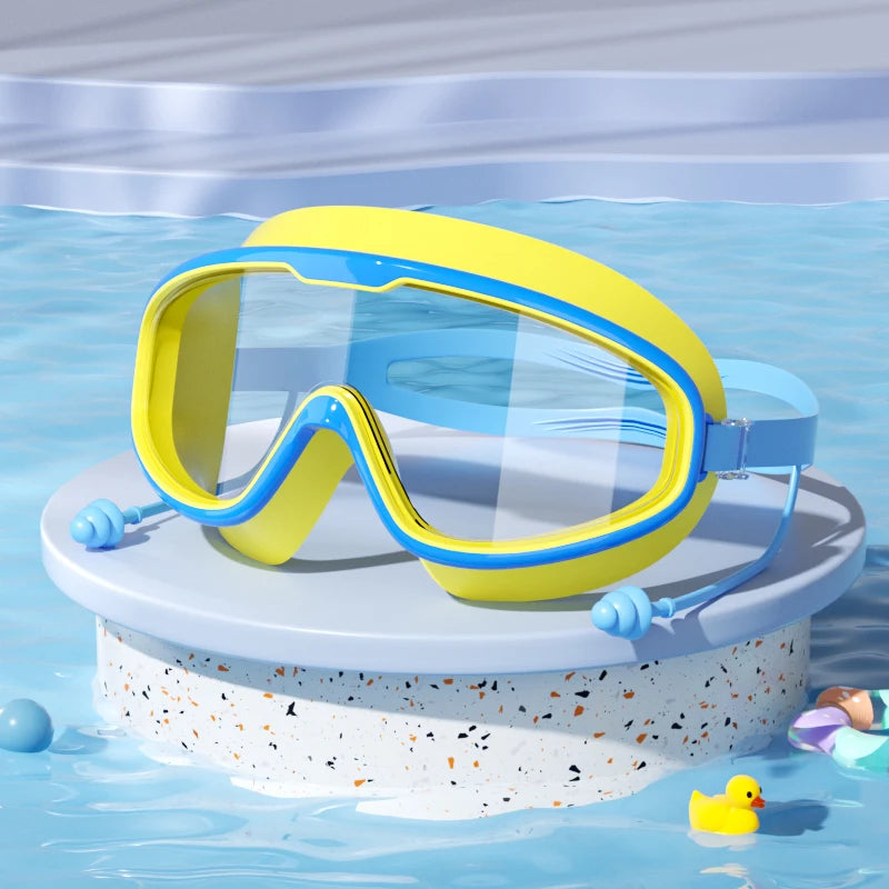 HD Children's Large Frame Waterproof and Anti-fog Swimming Goggles