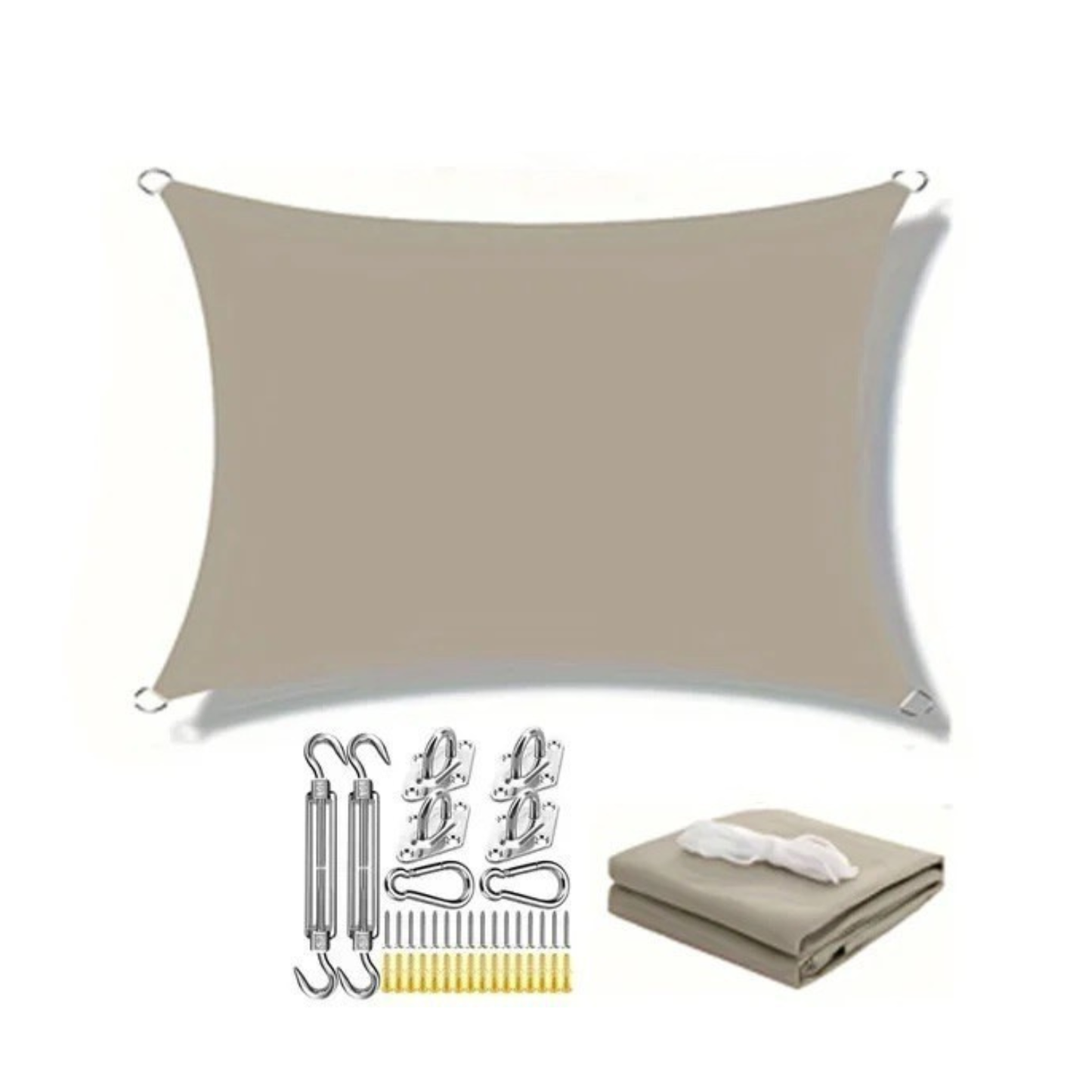 Waterproof Awning Triangle / Rectangular Shade Sail Set